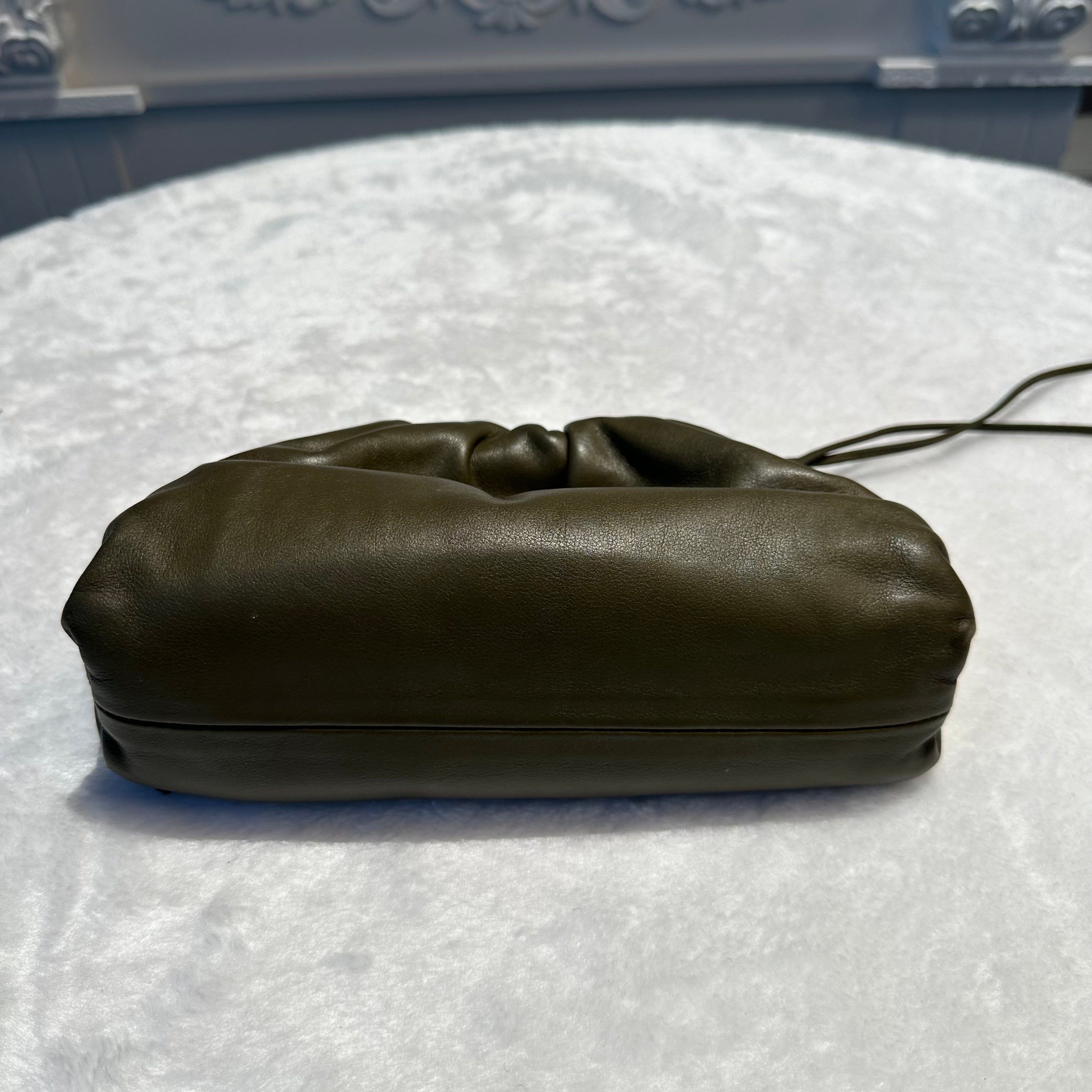 【#258】Pre-owned Bottega Veneta Mini Pouch Bag Olive Green Nappa Leather