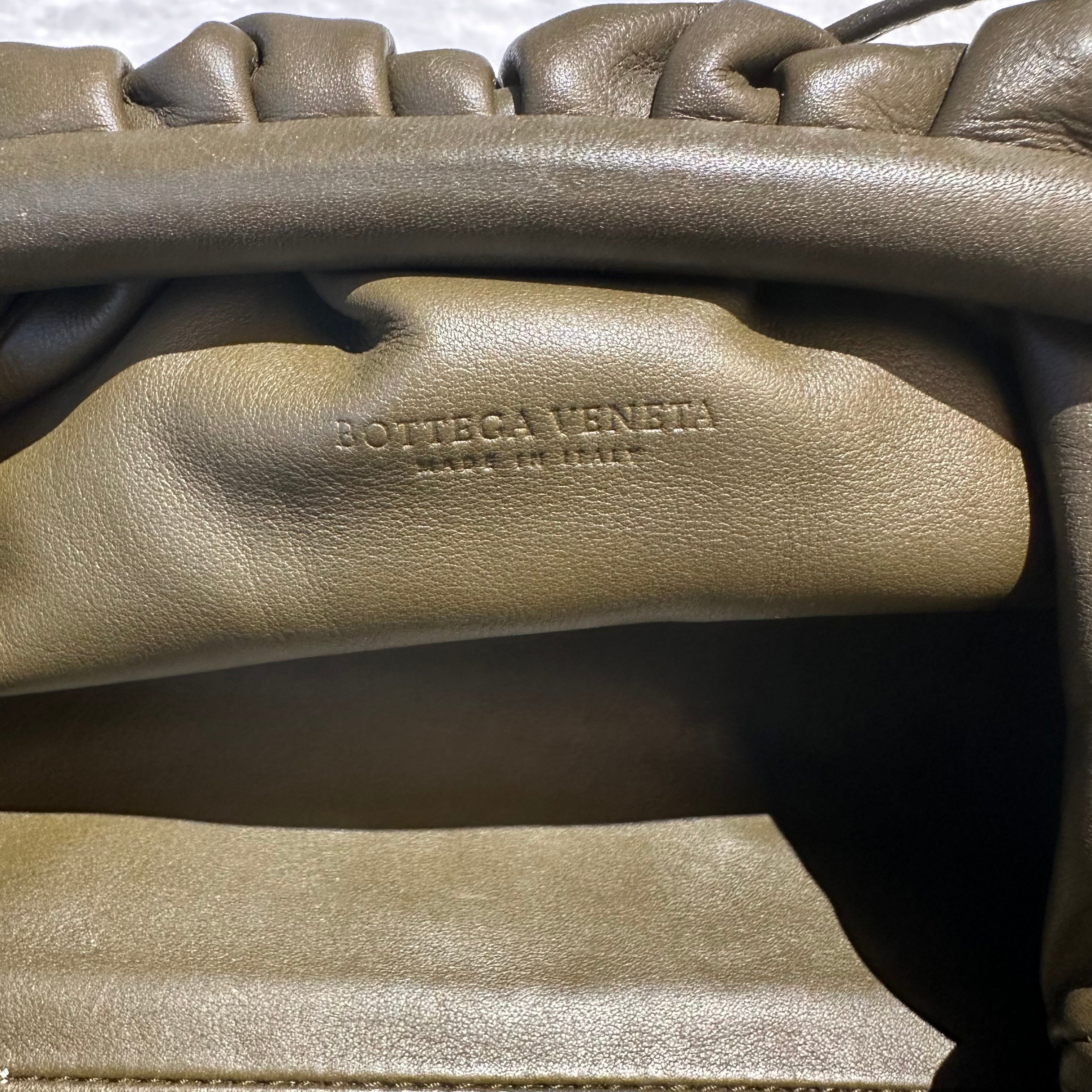 【#258】Pre-owned Bottega Veneta Mini Pouch Bag Olive Green Nappa Leather