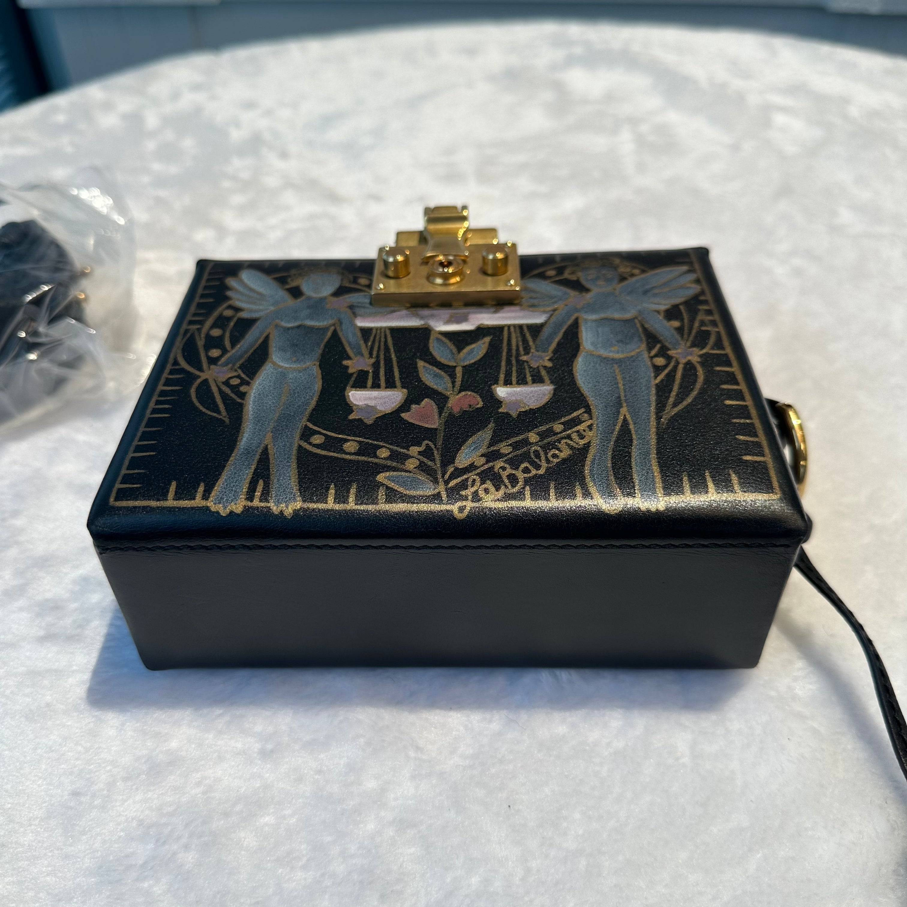 【#256】Pre-owned Dior Zodiac "Libra / Balance" Box Bag Black Smooth Leather with Gold-Tone Hardware