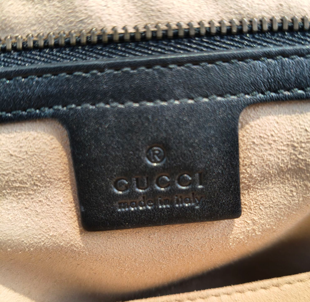 【#179】Pre-owned Gucci GG Marmont 31 Bag Black Matelassé Leather