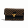 【#269】Pre-owned Louis Vuitton Vaugirard Clutch Damier Ebene Canvas with Black Leather Trim