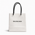 【#244】Pre-owned Balenciaga Hourglass Small Bag White Calfskin Leather with Silver-Tone Hardware