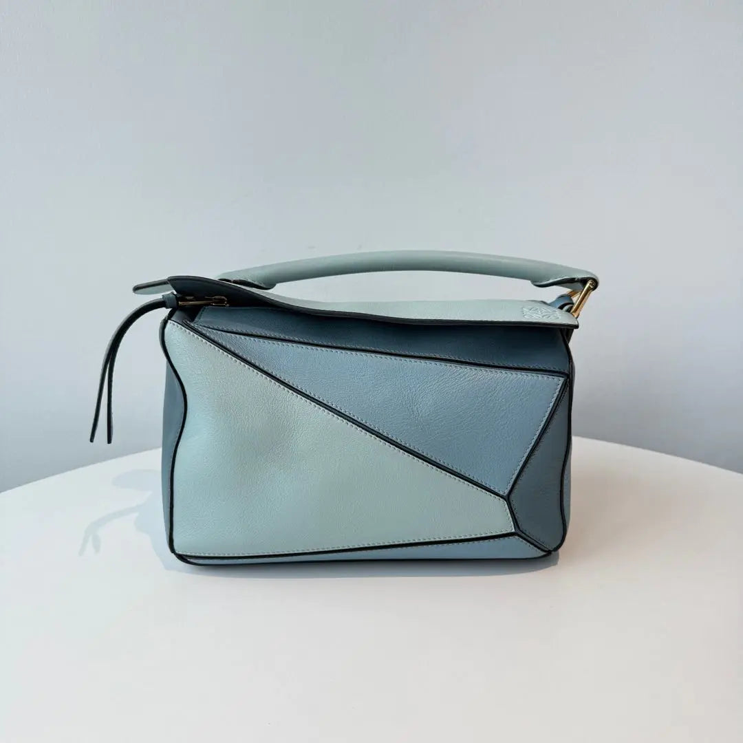 【#102】Pre-owned Loewe Puzzle Large Blue Calfskin Shoulder bag HZ2511010&&