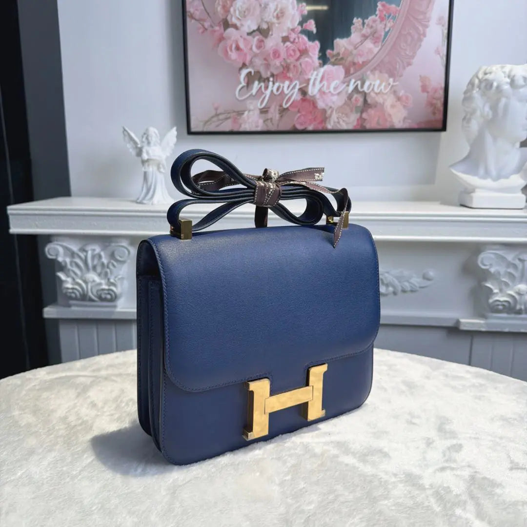 【#011】Pre-owned Hermès Constance 24 Deep Blue Epsom Leather X Stamp Handbag HZ260110016