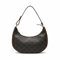 【#226】Pre-owned Celine Medium Ava Bag Triomphe Canvas & Tan Calfskin Leather