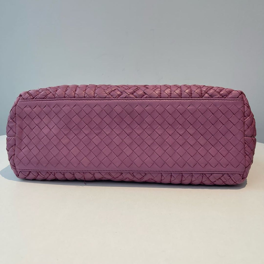 【#131】Pre-owned BOTTEGA VENETA Intrecciato Chain Tote Bag Purple Lambskin HZ2511010&&