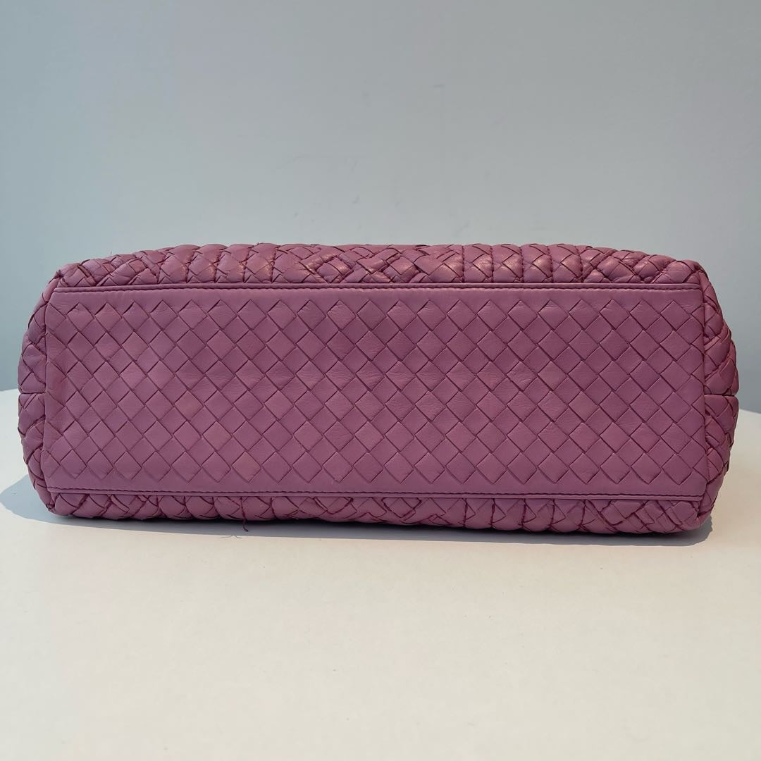 【#131】Pre-owned BOTTEGA VENETA Intrecciato Chain Tote Bag Purple Lambskin HZ2511010&&