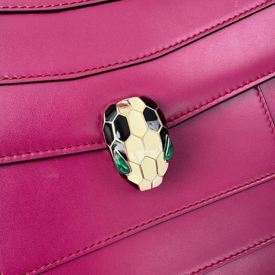 【#004】Pre-owned BVLGARI Serpenti Forever Medium Fuchsia Smooth Calfskin Shoulder Bag HZ2505230&&
