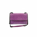 【#279】Pre-owned Bottega Veneta Medium Chain Bag Quilted Velvet in Lilac Purple with Dark Gunmetal Hardware
