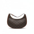 【#221】Pre-owned Celine Medium Ava Bag Triomphe Canvas & Tan Calfskin Leather