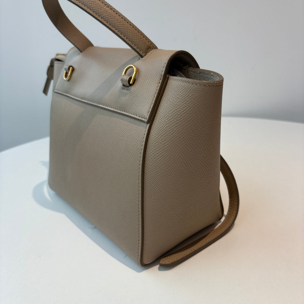 【#228】Pre-owned Celine Belt Mini Bag Beige Grained Calfskin Leather