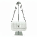 【#032】Pre-owned Chanel Mini Classic Flap White Caviar Leather Shoulder Bag HZ251204003