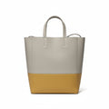 【#229】Pre-owned Celine Vertical Cabas Small Bag Light Grey & Mustard Yellow Grained Calfskin Leather