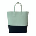 【#217】Pre-owned Celine Vertical Cabas Small Bag Mint Green & Black Grained Calfskin Leather