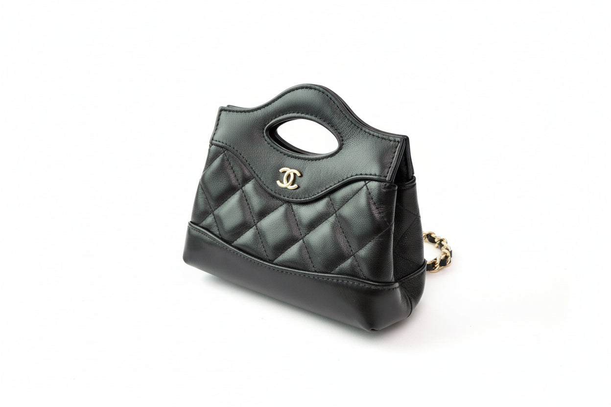【#027】Pre-owned Chanel Medium 2.55 Reissue Black Caviar Leather Shoulder Bag HZ2511060&&