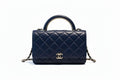 【#033】Pre-owned Chanel Medium 19 Bag Navy Blue Caviar Leather Shoulder Bag HZ2506270&&