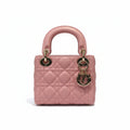 【#286】Pre-owned Dior Mini Lady Dior Bag Cannage Quilted Leather in Blush Pink with Gold-Tone Hardware