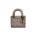 【#140】Pre-owned Dior Lady Dior Mini Pearl Pink Cannage Lambskin Gold Hardware Shoulder Bag HZ260131&&