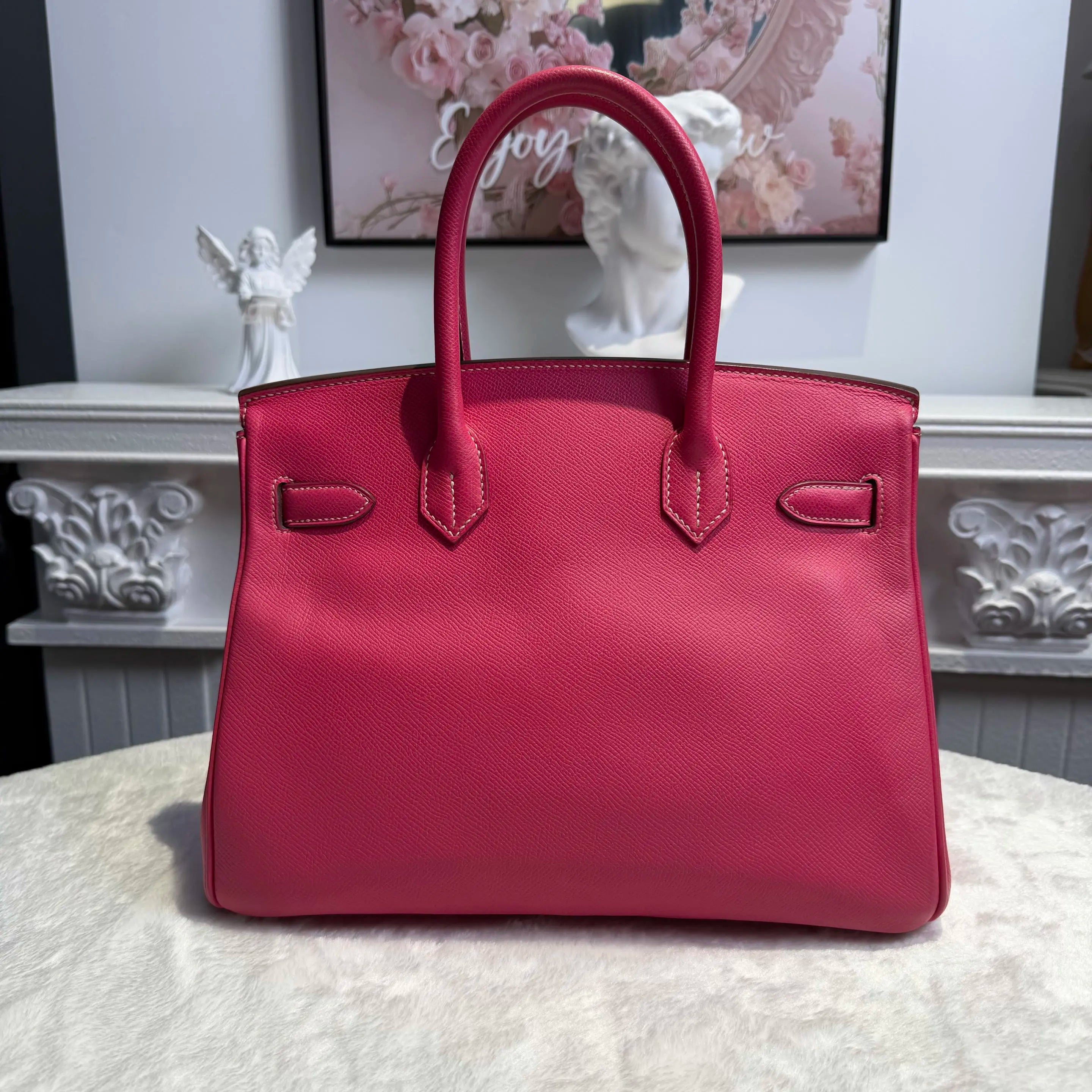 【#016】Pre-owned Hermès Birkin 30 Rose Epsom Leather Handbag HZ260210011