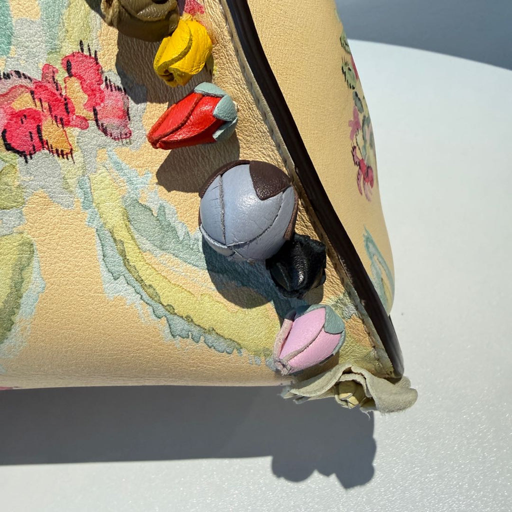 【#112】Pre-owned FENDI Peekaboo Mico Runway Limited Edition Flower Print Shoulder Bag HZ25102200&&