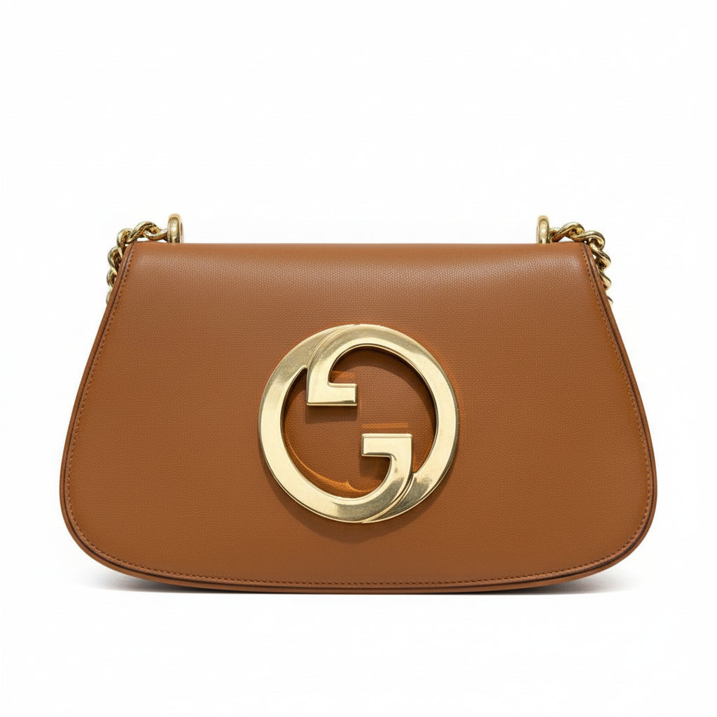 【#175】Pre-owned Gucci Blondie Medium Bag Brown Leather HZ2510220&&