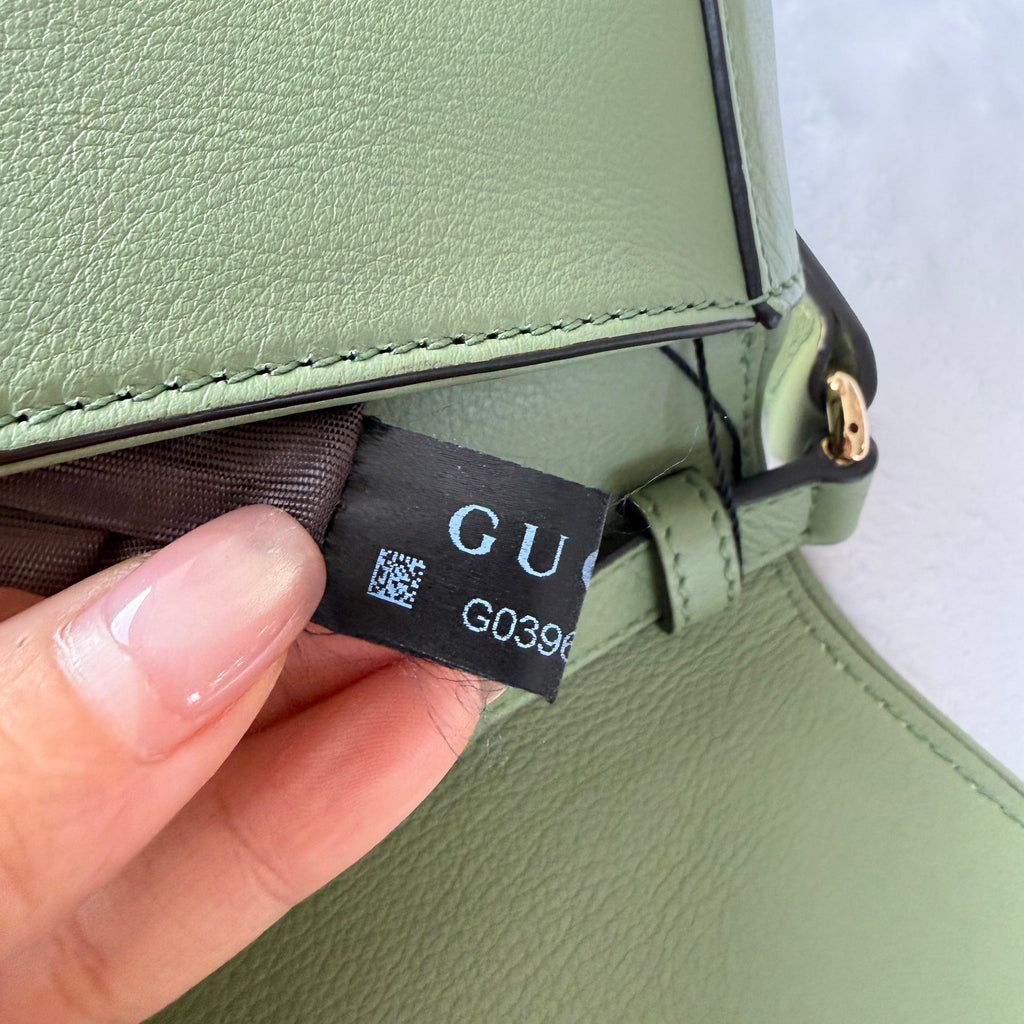 【#176】Pre-owned GUCCI Blondie Small 28cm Light Green Calfskin Leather Shoulder Bag