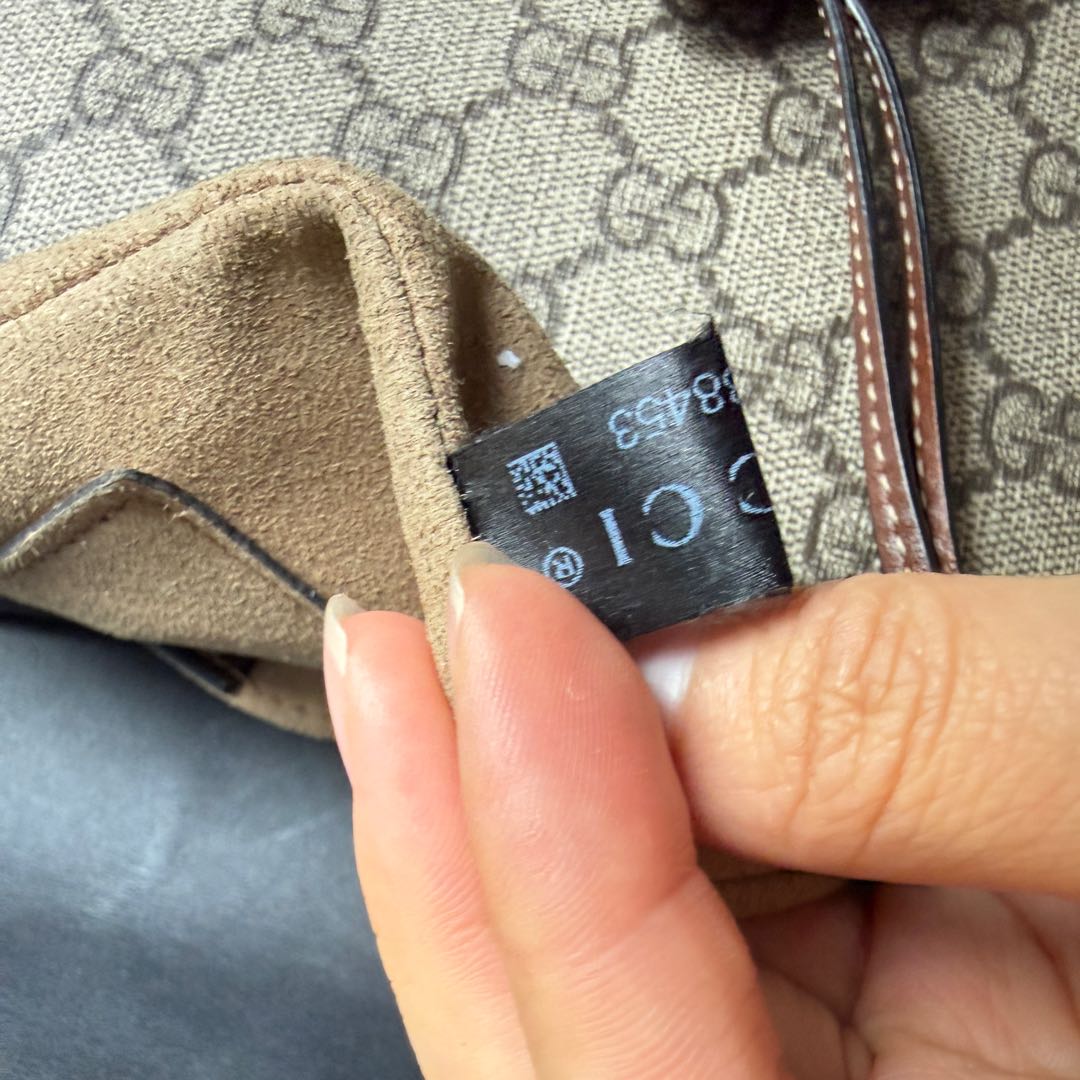 【#200】Pre-owned GUCCI Tote Bag 50cm Ebony and Black Coated Canvas Tote Bag