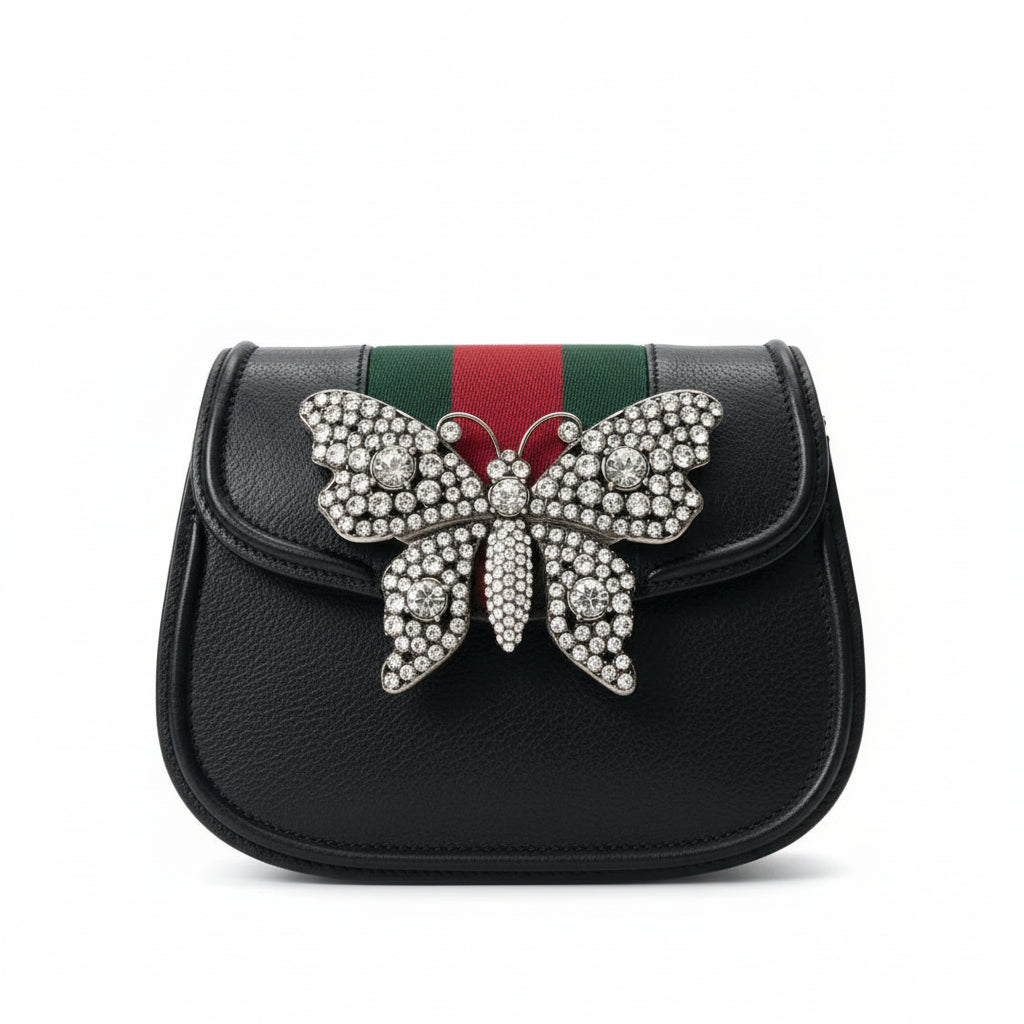 【#202】Pre-owned GUCCI TOTEGG Small 20cm Black Calfskin Leather Shoulder Bag