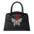 【#201】Pre-owned GUCCI TOTEGG Medium 30.5cm Black Calfskin Leather Shoulder Bag