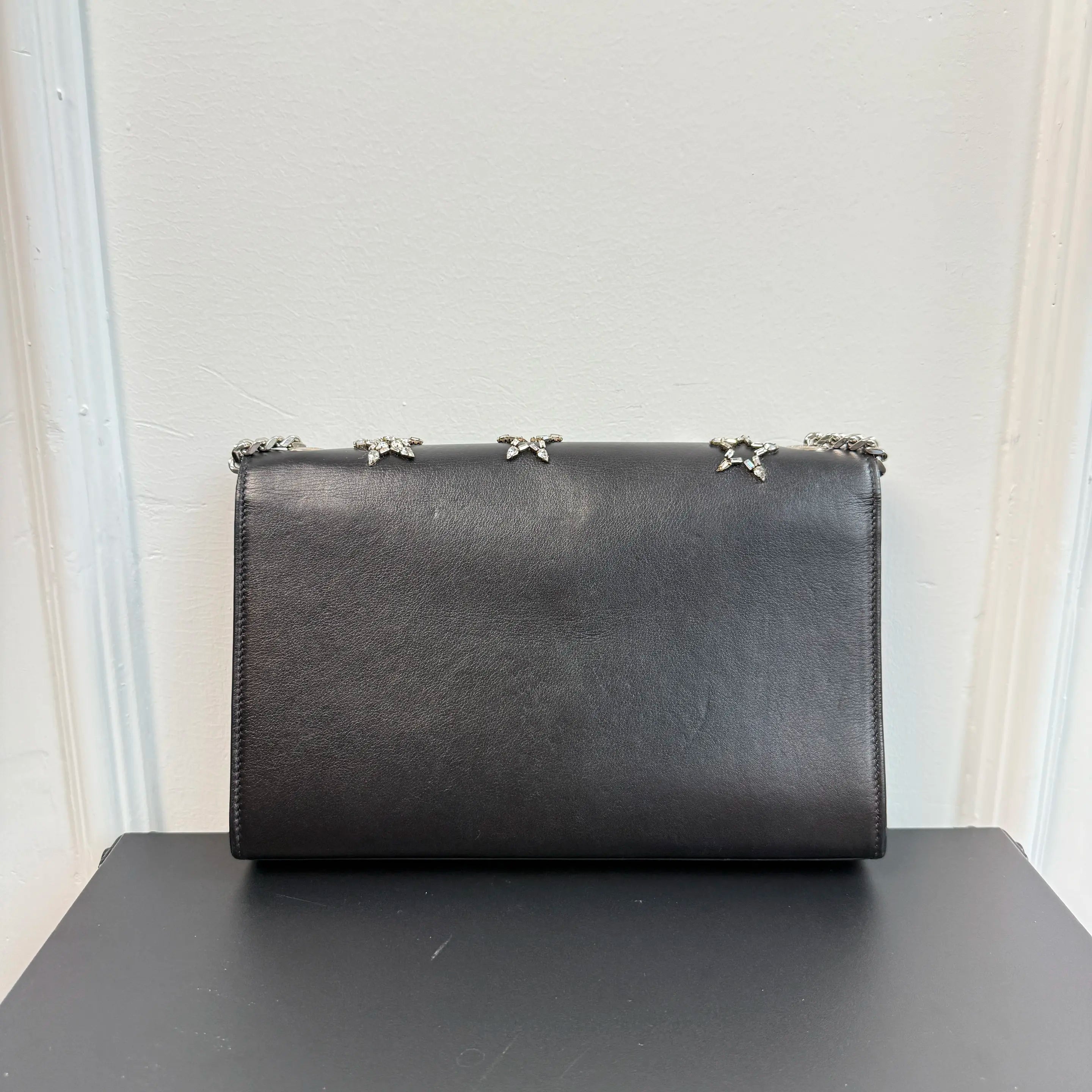 【#127】Pre-owned YSL Kate Small Black and Crystal Shoulder Bag HZ2510180&&