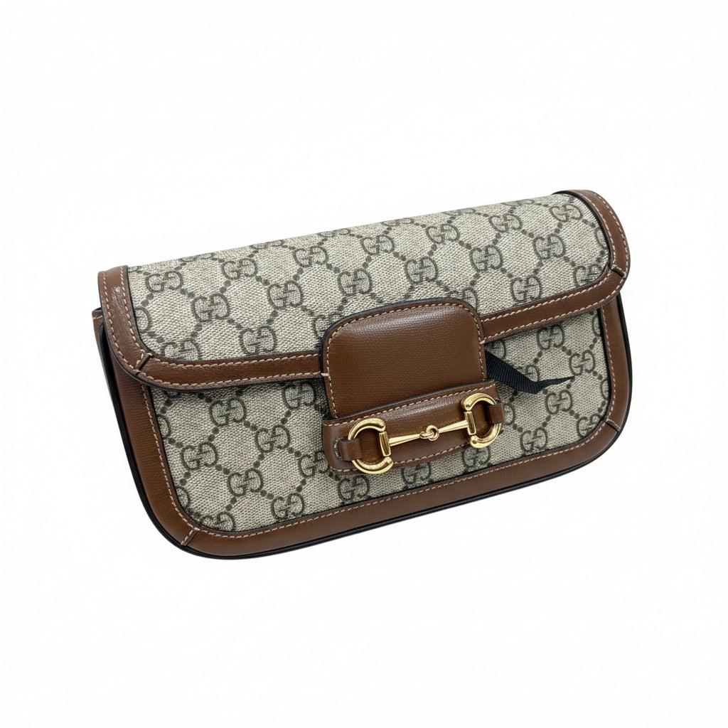 【#173】Pre-owned Gucci Horsebit 1955 Mini Bag GG Supreme Canvas2509220&&