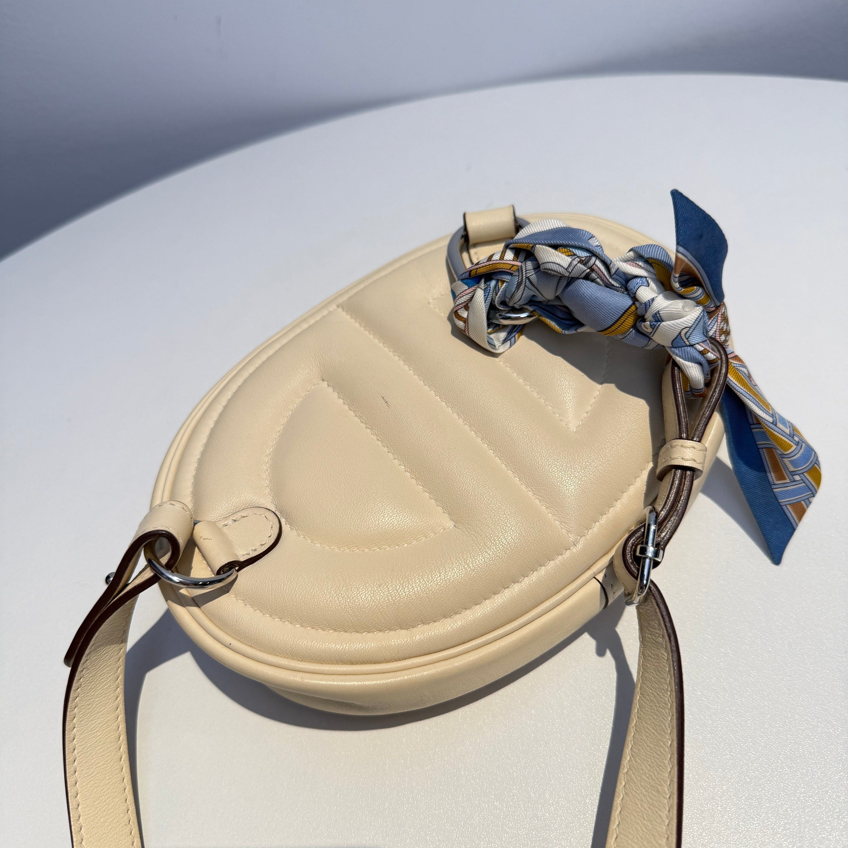 【#005】Pre-owned Hermès In-the-Loop Cream White Swift Leather Crossbody Bag HZ251106021