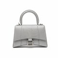 【#160】Pre-owned BALENCIAGA Hourglass XS Black Shiny Silver Color Shoulder Bag HZ250826&&