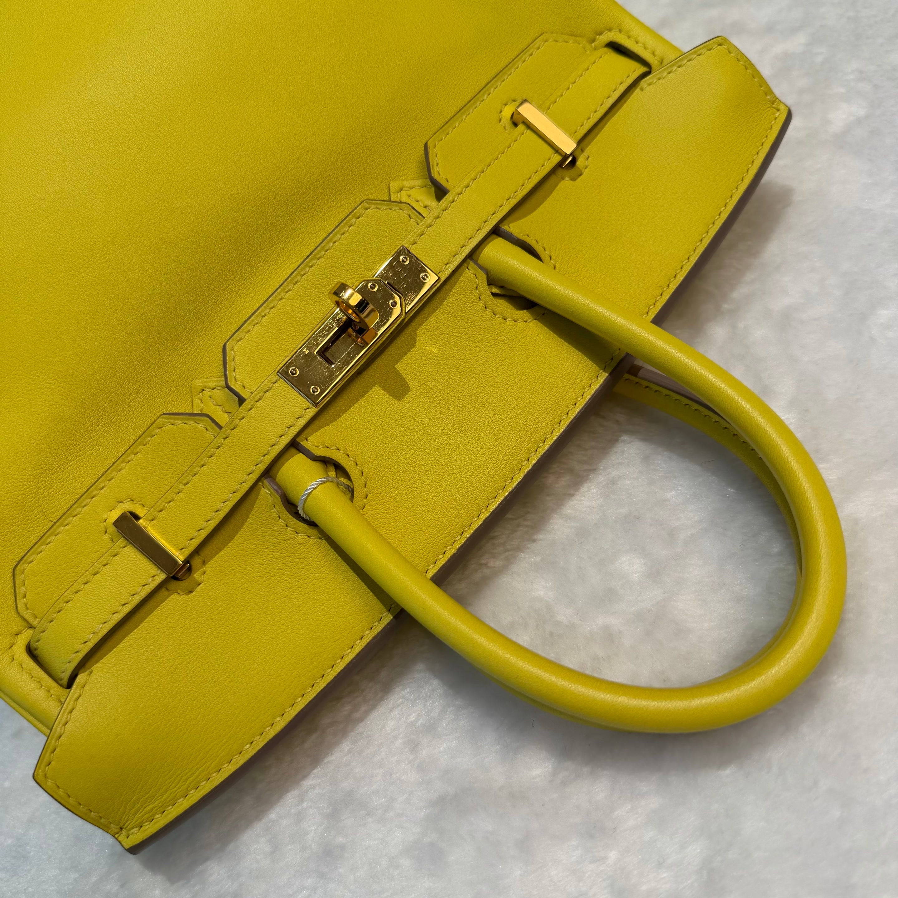 【#292】Pre-owned Hermès Birkin 25 Bag Swift Leather in Lime Yellow with Gold-Tone Hardware