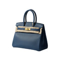 【#210】Pre-owned HERMES Birkin 30 Blue Silver Hardware X Stamp 2016 Epsom Leather Handbag HZ250425016