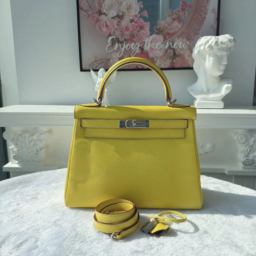 【#017】Pre-owned Hermès Kelly 28 Lime Epsom Leather Handbag HZ260211011