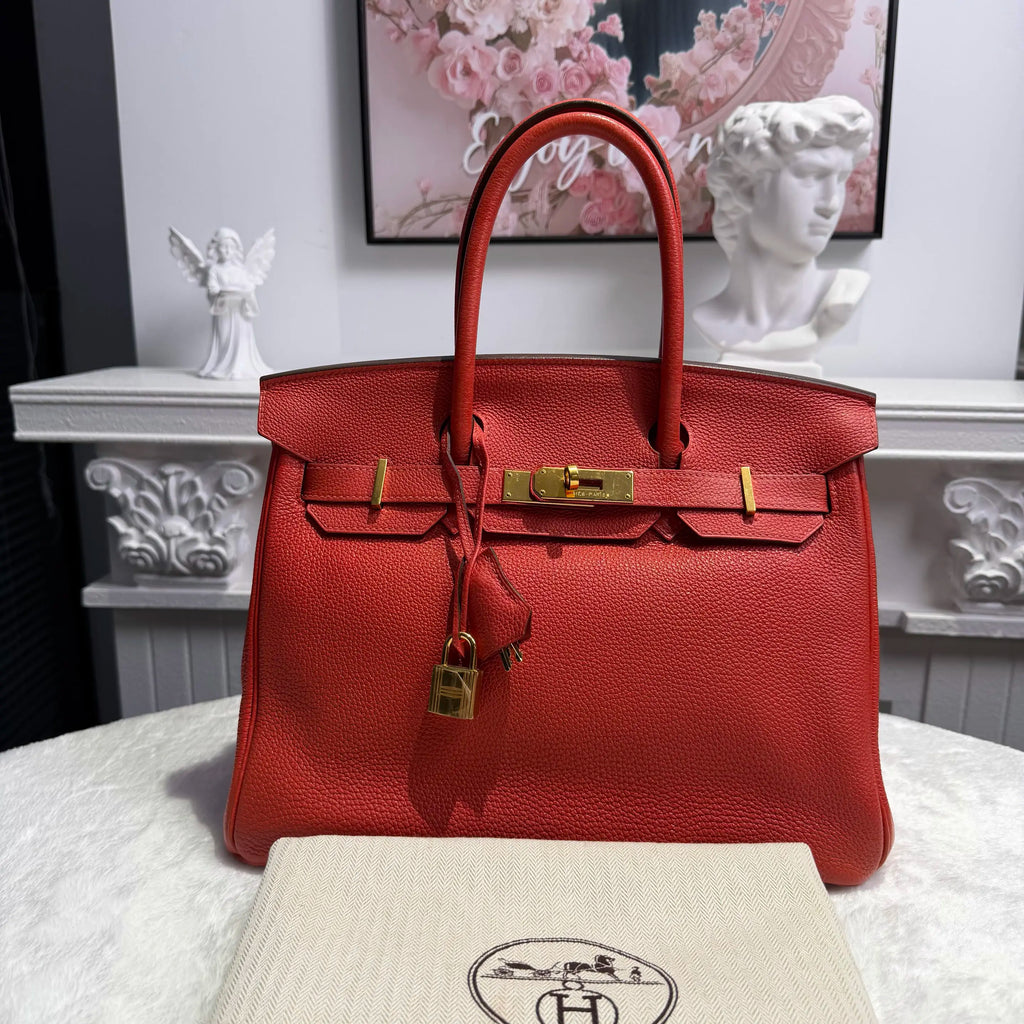 【#013】Pre-owned Hermès Birkin 30 Red(2R) Togo Leather R stamp Handbag HZ260202014