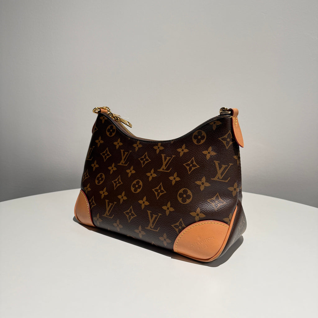 【#074】Pre-owned Louis Vuitton Boulogne Monogram Canvas Natural Leather Hobo BagHZ251103