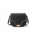 【#068】Pre-owned Louis Vuitton Junot Monogram Empreinte Black Leather Saddle Bag