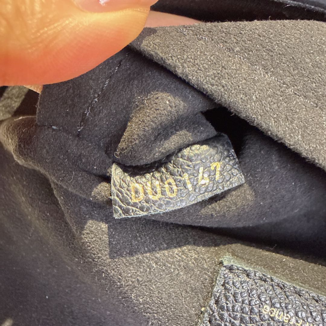 【#068】Pre-owned Louis Vuitton Junot Monogram Empreinte Black Leather Saddle Bag