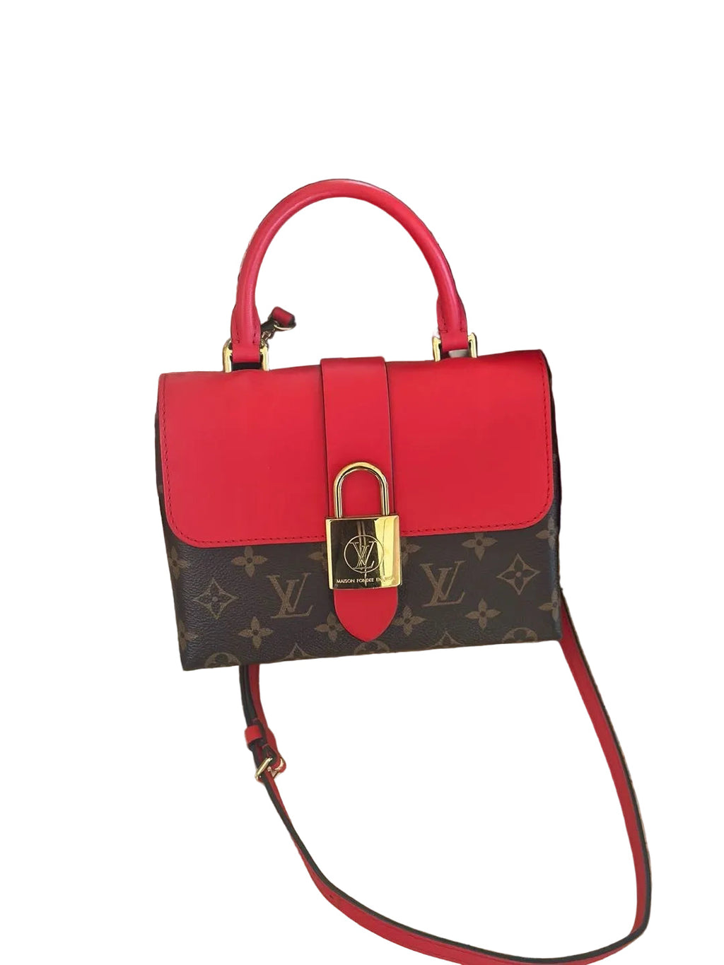 【#097】Pre-owned Louis Vuitton Locky BB Monogram Canvas Red Leather BagHZ2507060&&