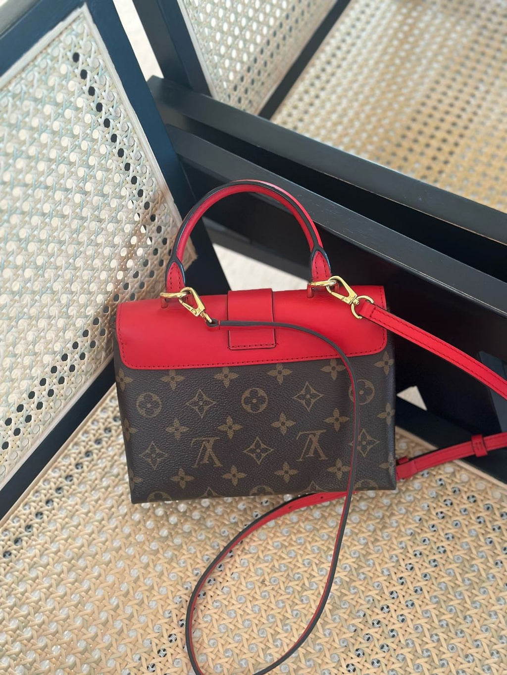 【#097】Pre-owned Louis Vuitton Locky BB Monogram Canvas Red Leather BagHZ2507060&&