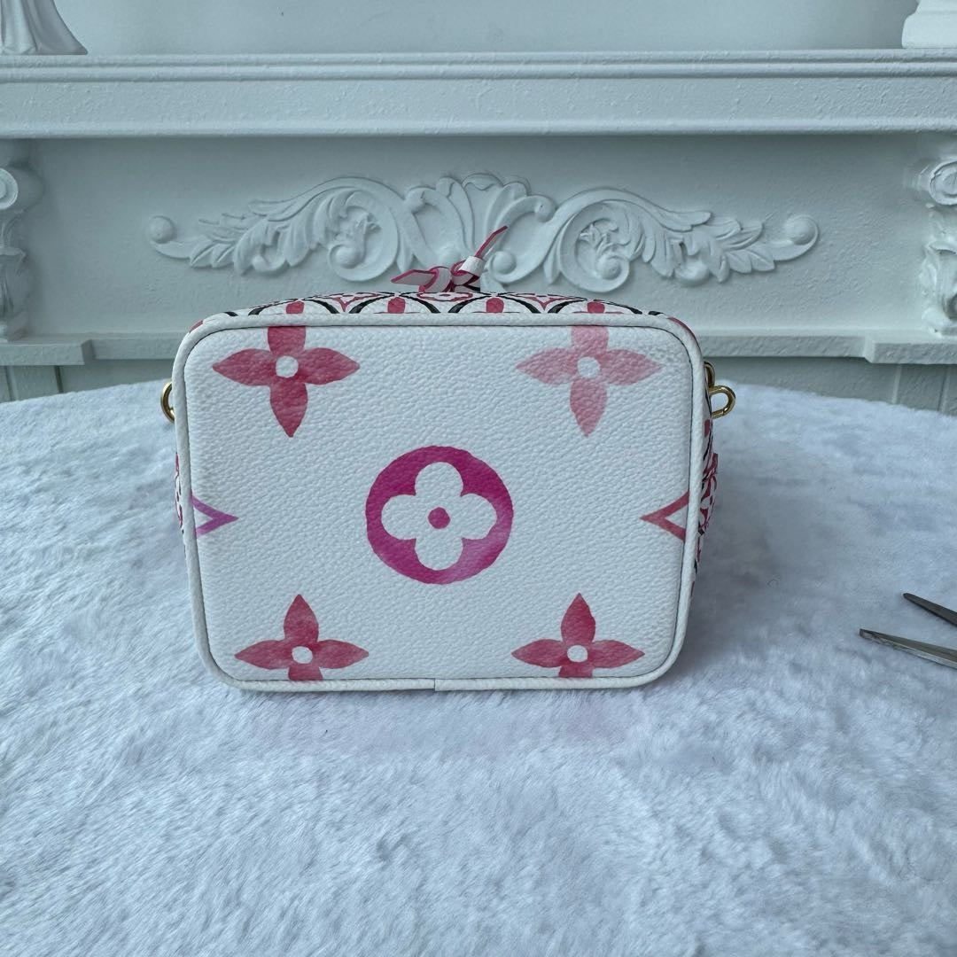 【#043】Pre-owned Louis Vuitton Noé BB White Monogram Watercolor Pink Bucket BagHZ2603060&&