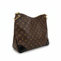【#045】Pre-owned Louis Vuitton Odeon MM Monogram Canvas Black Calfskin Leather Shoulder Bag