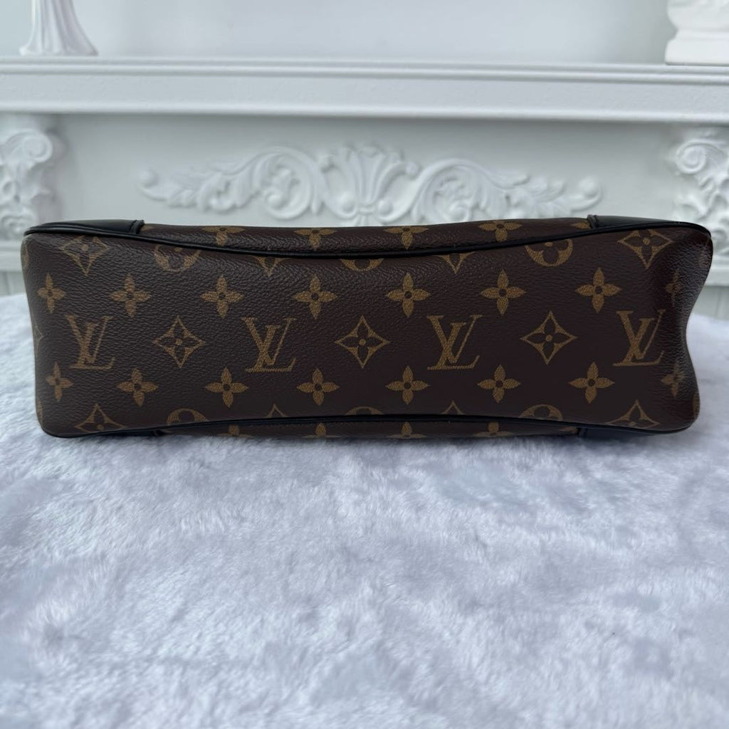 【#045】Pre-owned Louis Vuitton Odeon MM Monogram Canvas Black Calfskin Leather Shoulder Bag