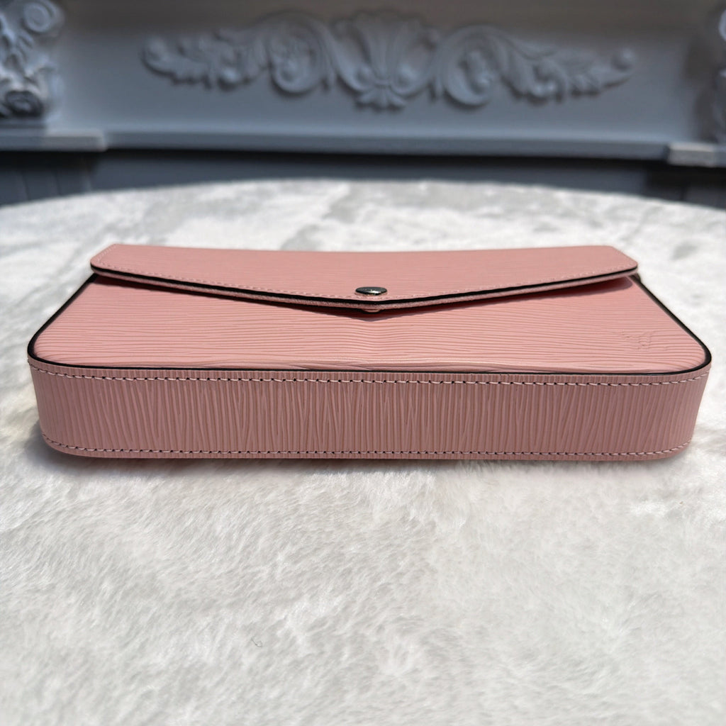 【#056】Pre-owned Louis Vuitton Sarah Wallet On Chain Rose Ballerine Epi Leather Crossbody BagHZ2602060&&