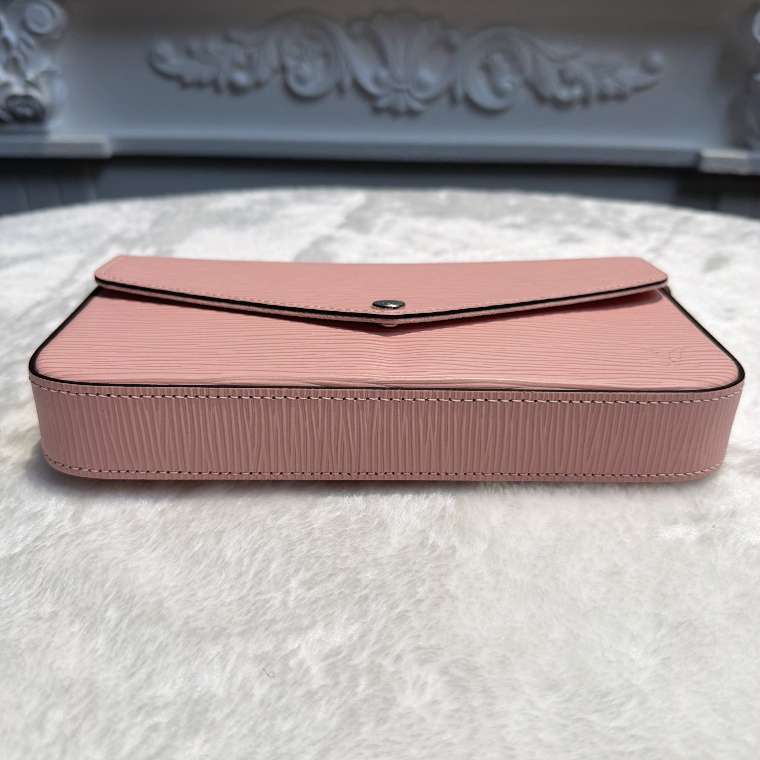 【#056】Pre-owned Louis Vuitton Sarah Wallet On Chain Rose Ballerine Epi Leather Crossbody BagHZ2602060&&