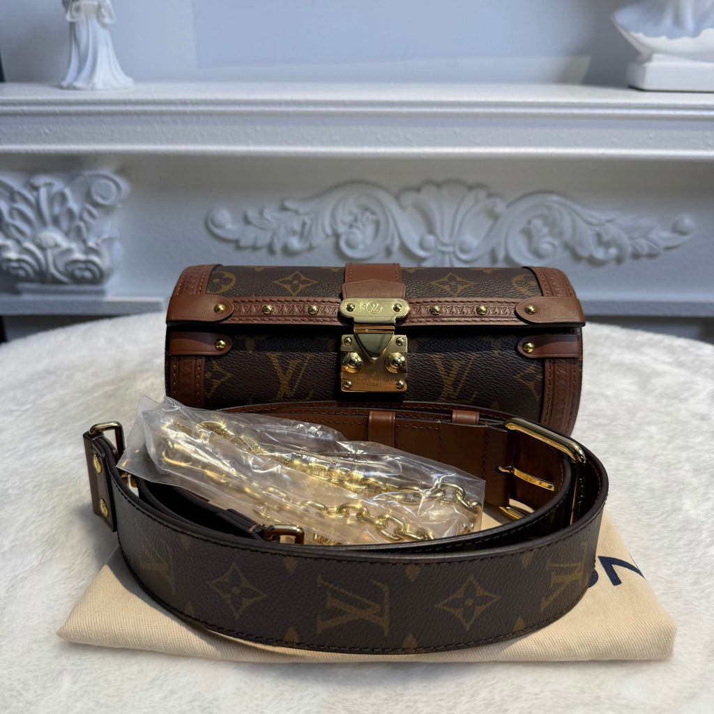 【#058】Pre-owned Louis Vuitton Papillon Trunk Monogram Canvas Cylindrical Crossbody BagHZ2601310&&