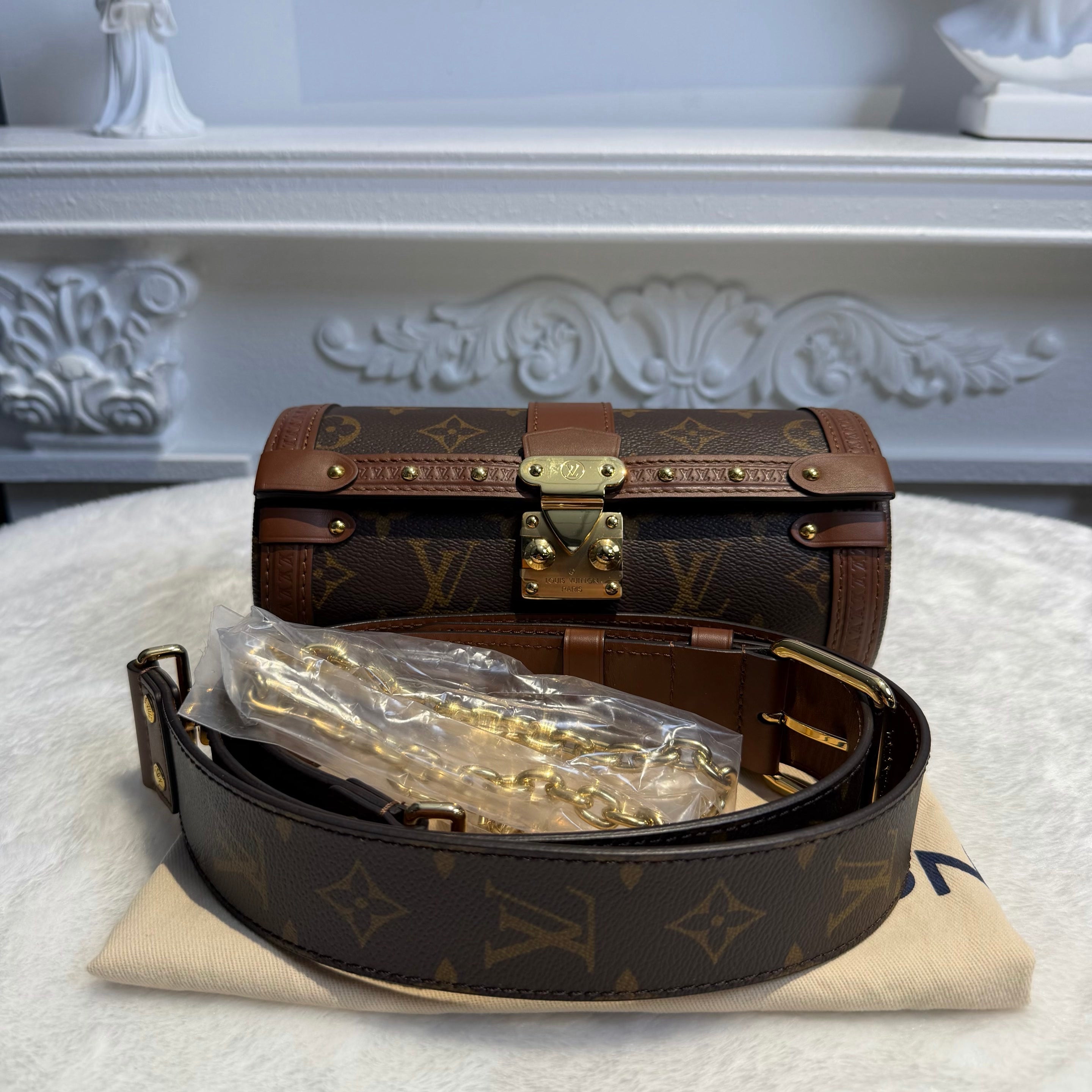【#058】Pre-owned Louis Vuitton Papillon Trunk Monogram Canvas Cylindrical Crossbody BagHZ2601310&&
