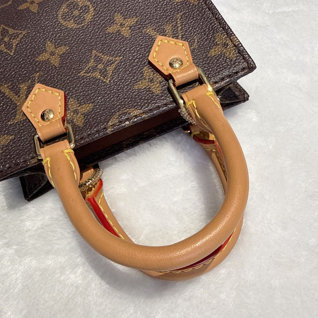 【#066】Pre-owned Louis Vuitton Petit Sac Plat Monogram Canvas Mini Tote Bag